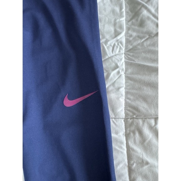 Nike Women's Pro Leggings, Dri-Fit 7/8 Crop 21" Blue/Purple Medium Compression - Picture 2 of 11